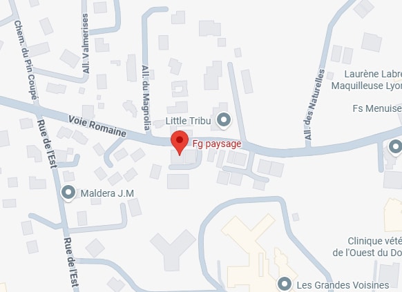 Fg paysage : Plan d'accès et localisation Voie Romaine Plan Google Maps situant Fg paysage Voie Romaine, entouré de Little Tribu, Maldera J.M et rues résidentielles.